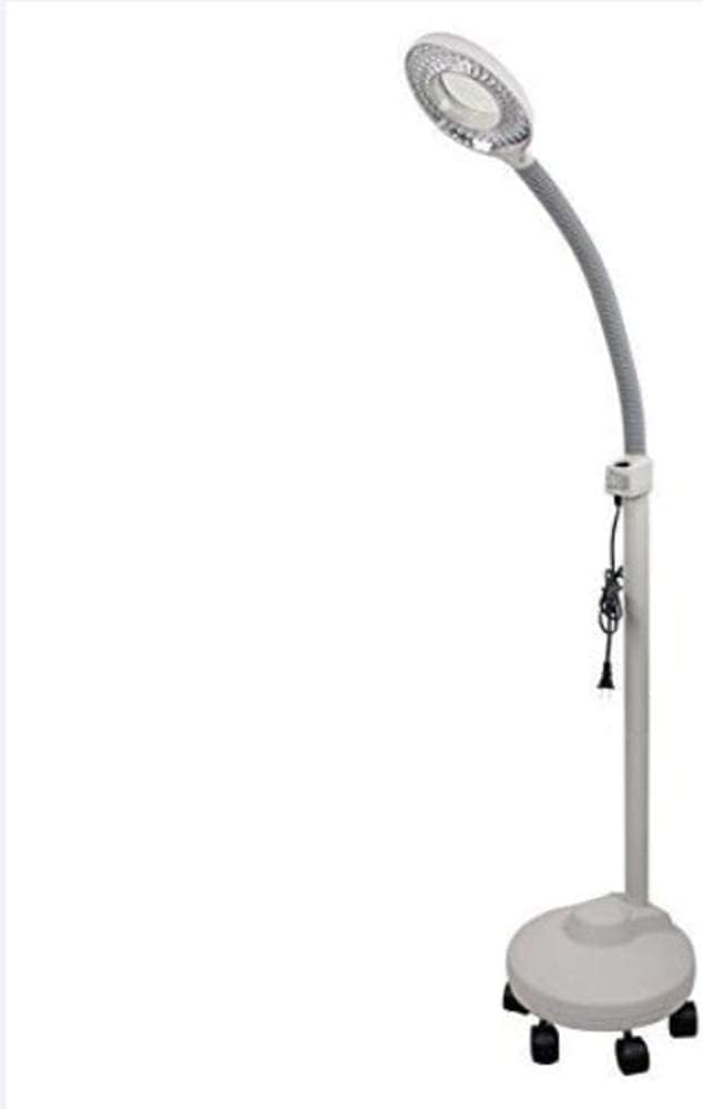 Magnifying Floor Lamp 3X Diopter LED Magnifier Beauty Lamp with Rolling Floor Stand with 5 Wheels Adjustable Gooseneck