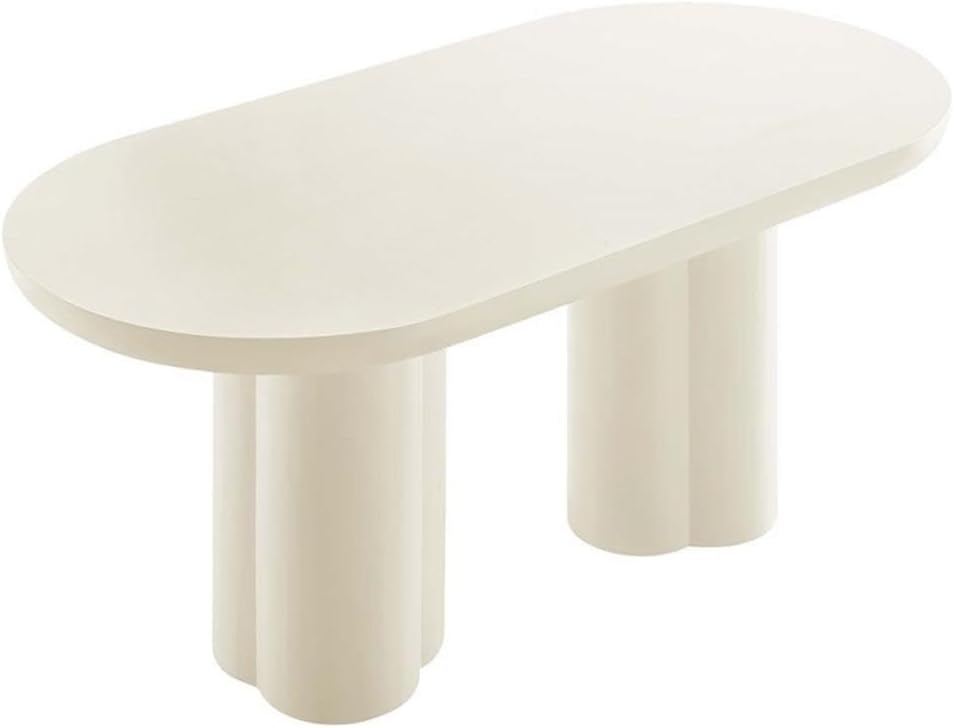 Modway EEI-6764-WHI Caspian 72' Oval Concrete Dining Table, White