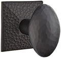 Emtek 5106 American Heritage Hammered Rosette PASSAGE SET, 3 Knob/Lever options and 4 Finish options (Indicate Left or Right handed) (Hammered Egg Knob, Flat Black (US19))