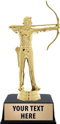 Crown Awards Archery Trophies with Custom Engraving, 6' Personalized Male Archery Trophy On Black Base Prime