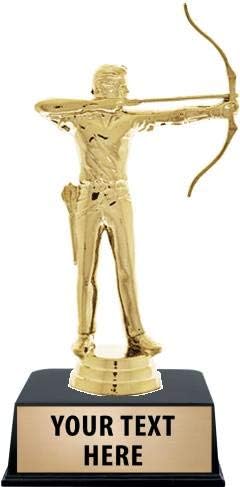 Crown Awards Archery Trophies with Custom Engraving, 6' Personalized Male Archery Trophy On Black Base Prime