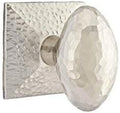 EMTEK Hammered Rosette Passage Set with Matching Finish Hammered Egg Knob - Available in 4 Finishes - 5106HEUS15 - Satin Nickel (US15)
