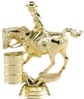 Crown Awards Rodeo Trophies with Custom Engraving, 7.25' Personalized Female Barrel Racing Trophy On Deluxe Round Base Prime