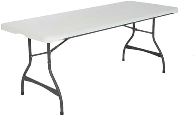 Generic Heavy Duty Lifetime Rectangular 6 Foot Commercial Grade Stacking Folding Utility Table for Dining, Picnic, and Party (White Granite, 8 Pack)