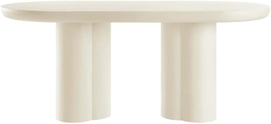 Modway EEI-6764-WHI Caspian 72' Oval Concrete Dining Table, White