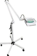 Magnifying Glass,Floor Standing Magnifier Lamp with 5X Magnification,Led Beauty Salon Cold Light White A/A