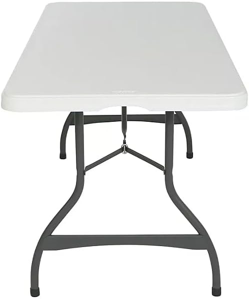 Generic Heavy Duty Lifetime Rectangular 6 Foot Commercial Grade Stacking Folding Utility Table for Dining, Picnic, and Party (White Granite, 1 Pack)