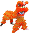 12 Inch Double Lion Dance Mascot Costume Chinese Traditional Dragon Lion Dance for 15+ Age Party Carnival Festivall(Orange)