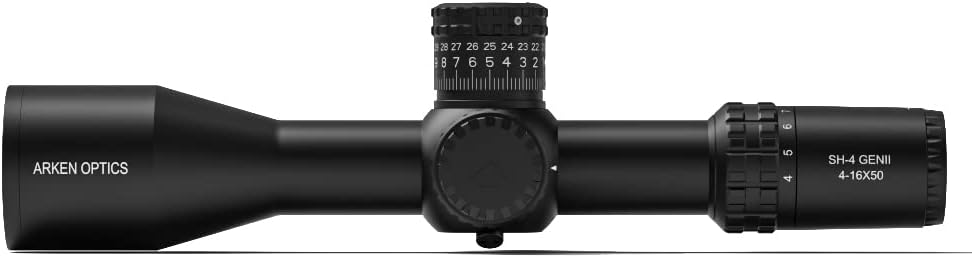 Arken Optics SH4 GEN2 4-16x50 FFP Rifle Scope, Illuminated Reticle, Precision Tracking System, AZS Zero Stop, 34mm Tube, HD Glass Scope for Hunting, Target and Long Range