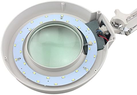LED Desk Lamp - BANGWEIER 8X Magnifying Desk Table Clamp Lamp Mount Magnifier Light Glass Lens Adjustable LED Lighting