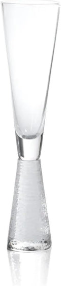 Zodax Livogno Glassware or Stemware on Hammered Stem - Set of 4 (Champagne)