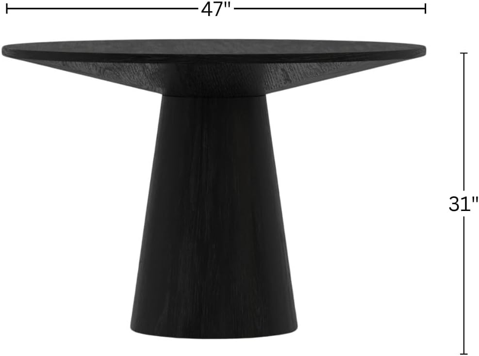 Alpine Furniture Cove 47 in. W Round Wood Dining Table in Black