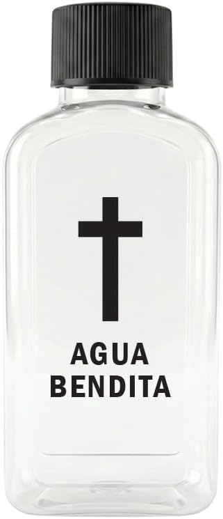 Custom 100cc Round Plastic Bottles - 3.4 oz Holy Water Favors with Minimalist Black or White Caps - Personalized Labels - Ideal for Confirmation Gifts & First Holy Communion Keepsakes (60)