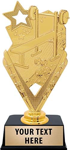 Crown Awards Weightlifting Trophies with Custom Engraving, 6' Personalized Bodybuilding Trophy On Black Base Prime