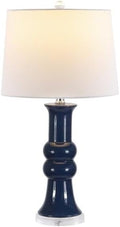 SAFAVIEH Lighting Collection Lamber Navy Ceramic 26-inch Table Lamp Set of 2