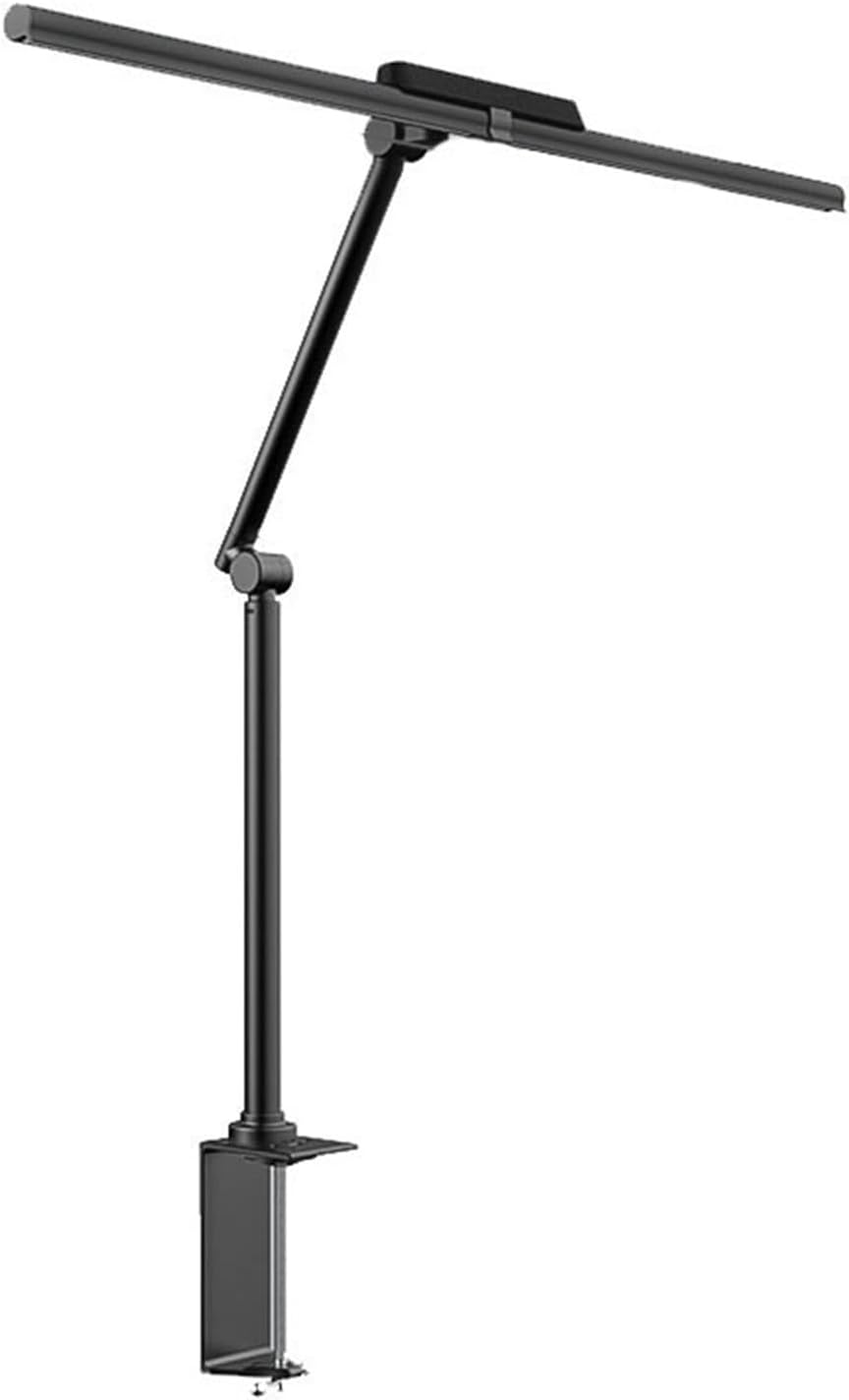 Eye protection desk lamp for office study LED Desk Lamp with Clamp, Double Head Eye Protection Desk Lamp with Auto Shut-Off Timer, 5 Color Modes & Stepless Dimming, for Reading Study Workbench Office
