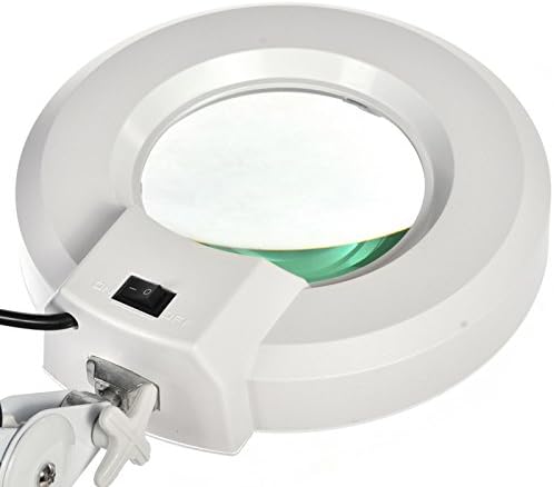 LED Desk Lamp - BANGWEIER 8X Magnifying Desk Table Clamp Lamp Mount Magnifier Light Glass Lens Adjustable LED Lighting