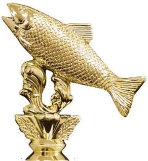 Crown Awards Fish Trophies with Custom Engraving, 7.25' Personalized Salmon Fish Trophy On Deluxe Round Base Prime