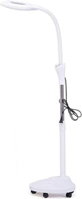 Magnifying Glass,LED Floor Standing Magnifying Lamp, Lamp, with Rolling Floor Stand Magnifier Floor Cold Light Magnifier for Embroidery Adjustable Arm Adjustable Beauty Salon
