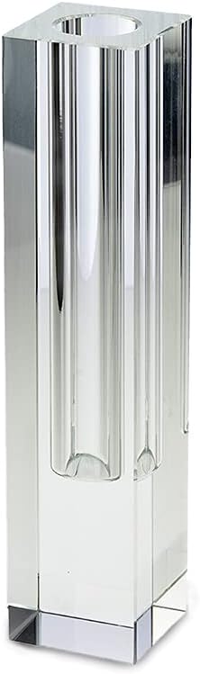 Serene Spaces Living Medium 7' Modern Crystal Square Bud Vase, Decorative Single Flower Vase for Wedding Centerpieces, Events, Parties, Home Décor Accents, Pack of 12