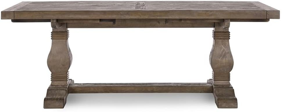 Kosas Home Quincy Reclaimed Pine Wood Extension Dining Table in Weathered Brown