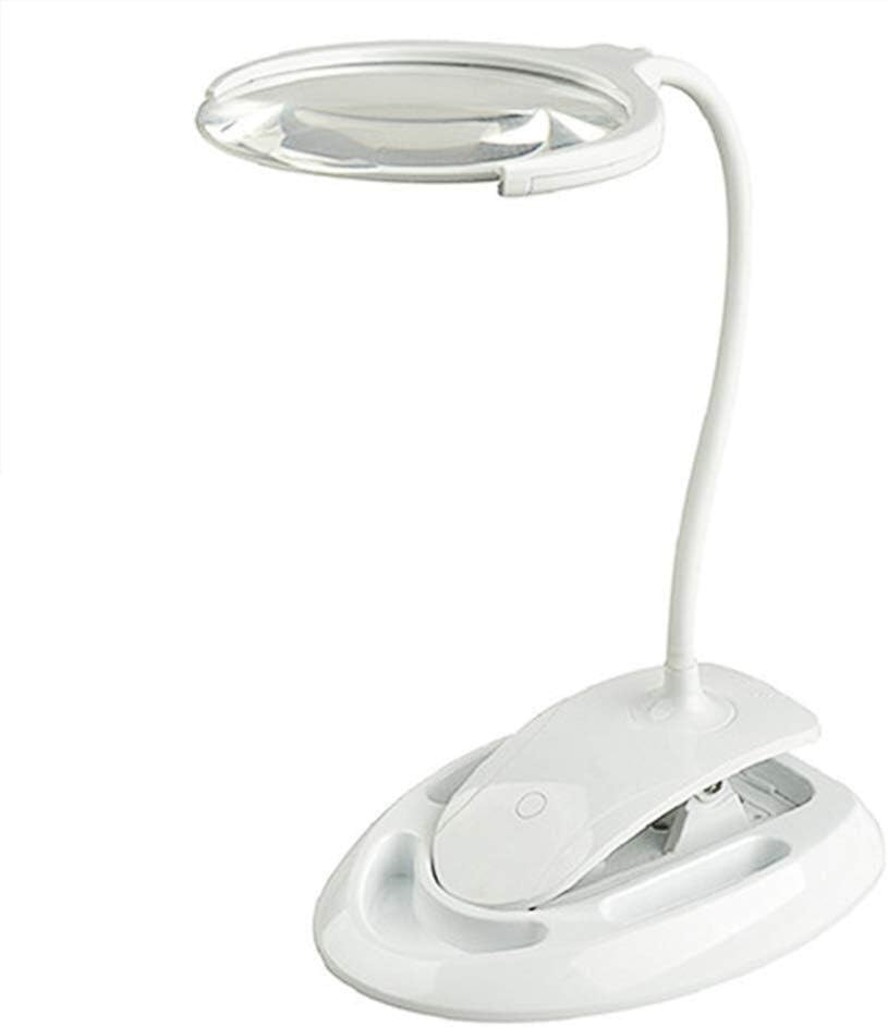 Magnifying Glass Clamp Lamp:Dimmable LED Lens, 3X 8X Adjustable Swivel Arm Utility Light,Desk Magnifying Glass