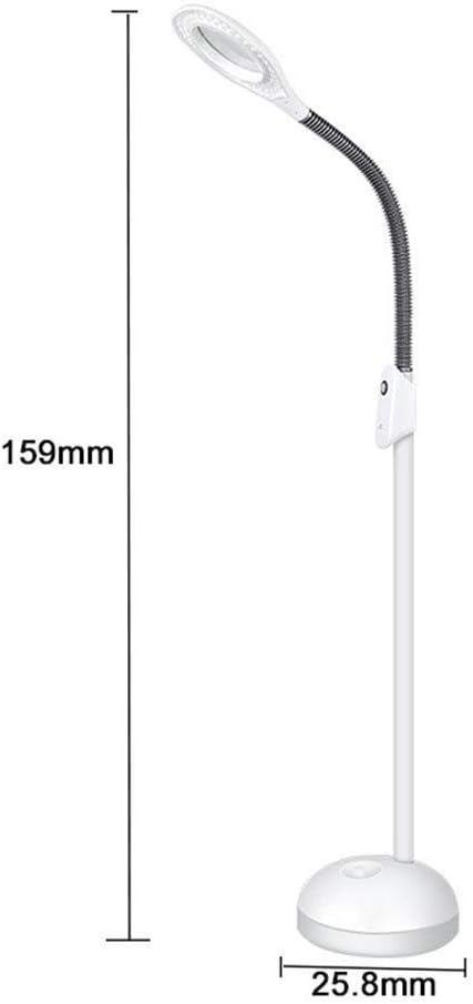 Magnifying Glass,Creative Craft Floor Standing Magnifying Lamp, Adjustable Swivel Arm 5X Magnifier Lamp Light for Skincare Beauty Manicure Tattoo Salon Spa with Rolling Floor Stand Magnifier