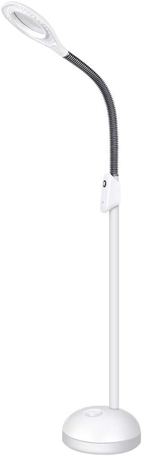 Magnifying Floor Lamp 5X LED Magnifying Floor Lamp - Daylight Bright Full Spectrum Magnifier Illuminated Glass Lens - Height Adjustable Gooseneck Standing Lamp
