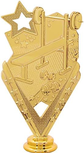 Crown Awards Weightlifting Trophies with Custom Engraving, 6' Personalized Bodybuilding Trophy On Black Base Prime