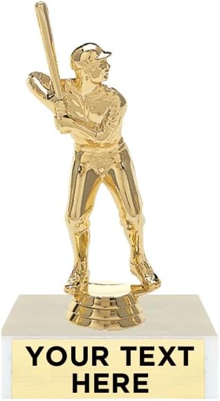 Wilson Trophy - 5.75' Male Baseball Figure Trophy on Marble Base - Customizable Engraving for Players, Coaches, Team and League Awards