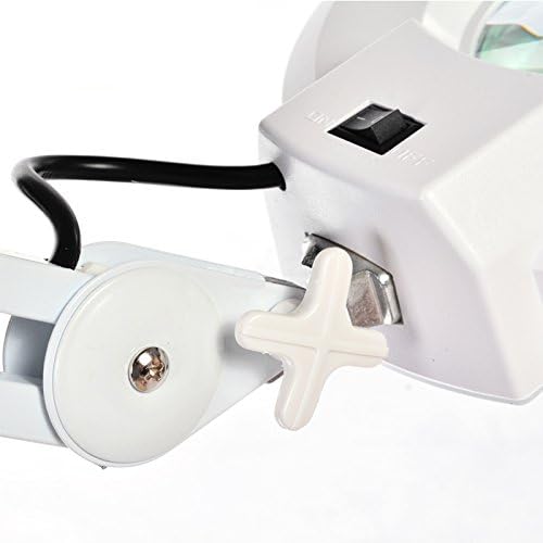 LED Desk Lamp - BANGWEIER 8X Magnifying Desk Table Clamp Lamp Mount Magnifier Light Glass Lens Adjustable LED Lighting