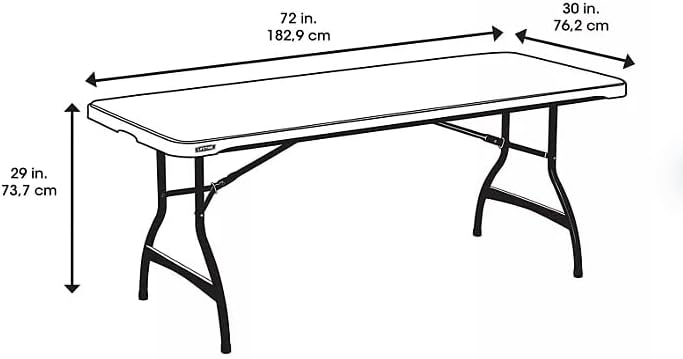 Generic Heavy Duty Lifetime Rectangular 6 Foot Commercial Grade Stacking Folding Utility Table for Dining, Picnic, and Party (White Granite, 1 Pack)