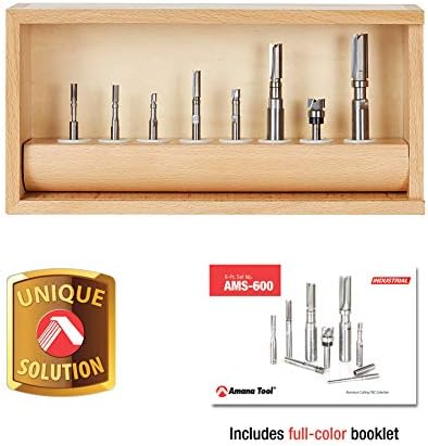 Amana Tool - AMS-600 8-PC Flush Trim Plunge Template with Upper Ball Bearing Guide Router