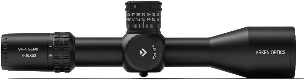 Arken Optics SH4 GEN2 4-16x50 FFP Rifle Scope, Illuminated Reticle, Precision Tracking System, AZS Zero Stop, 34mm Tube, HD Glass Scope for Hunting, Target and Long Range