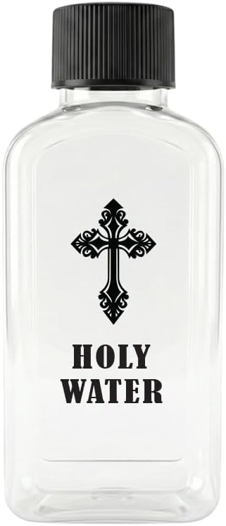 Custom 100cc Round Plastic Bottles - 3.4 oz Holy Water Favors with Minimalist Black or White Caps - Personalized Labels - Ideal for Confirmation Gifts & First Holy Communion Keepsakes (100)