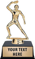 Crown Awards Table Tennis Trophies with Custom Engraving, 6' Personalized Male Ping Pong Trophy On Black Base