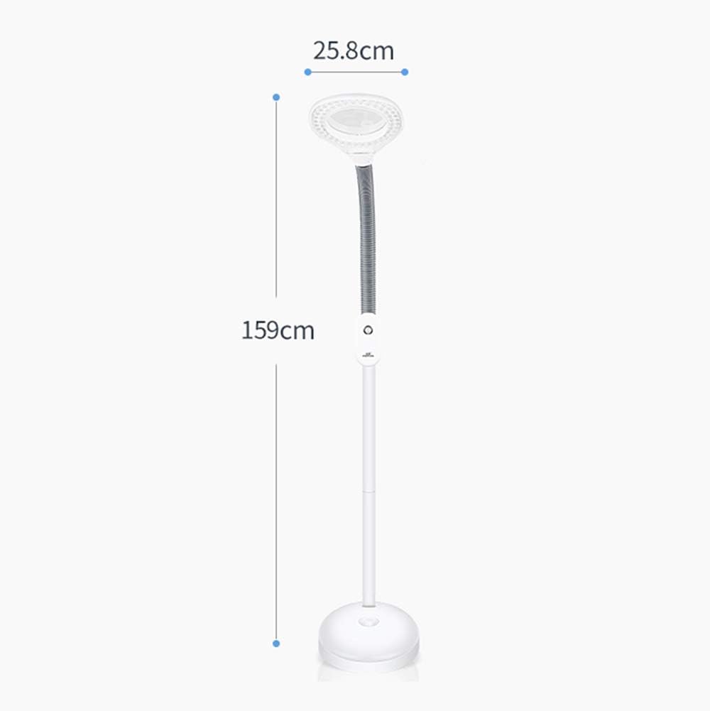 Magnifying Floor Lamp 5X LED Magnifying Floor Lamp - Daylight Bright Full Spectrum Magnifier Illuminated Glass Lens - Height Adjustable Gooseneck Standing Lamp