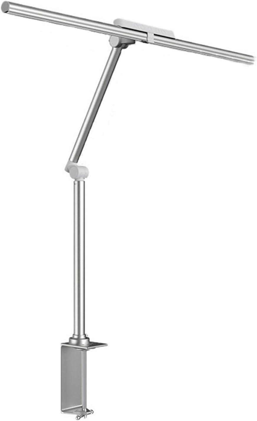 Eye protection desk lamp for office study LED Desk Lamp with Clamp, Double Head Eye Protection Desk Lamp with Auto Shut-Off Timer, 5 Color Modes & Stepless Dimming, for Reading Study Workbench Office