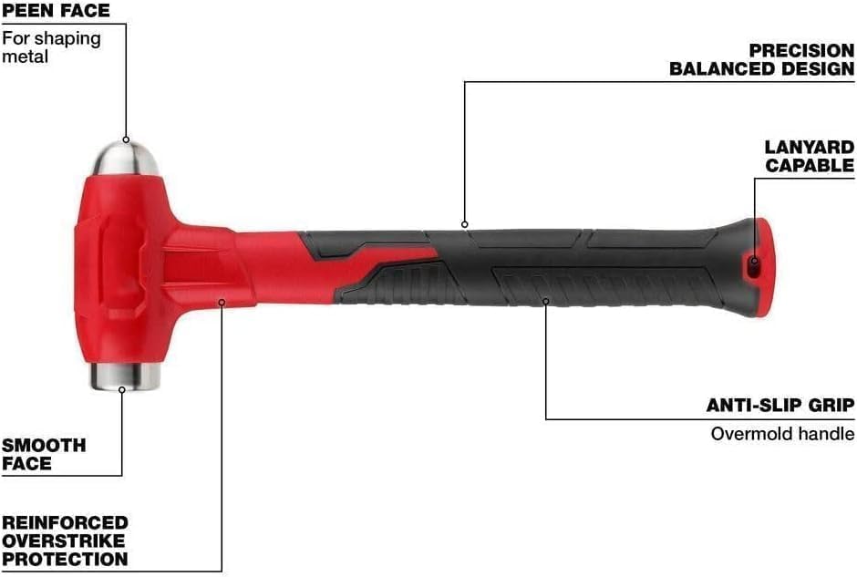 48-22-914111 For Milwaukee.d 32oz Dead Blow Ball Peen Hammer