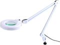 5X/8X LED Magnifying Lamp with Clamp,Super Bright Magnifier Glass Lamp, Full Daylight Lens with Adjustable Swivel Arm Light for Desk Table Task Craft Or Workben