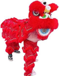 12 Inch Double Lion Dance Mascot Costume Chinese Traditional Dragon Lion Dance for 15+ Age Party Carnival Festivall(Red)