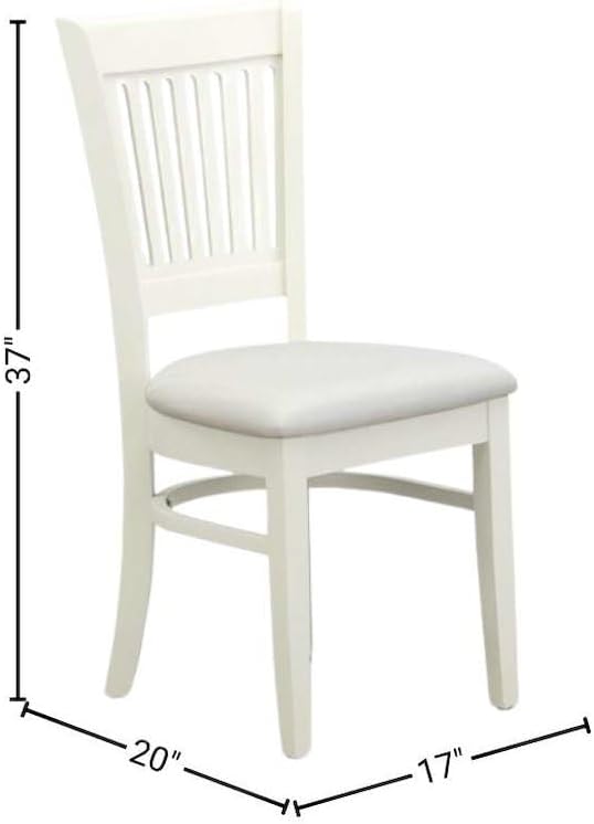 Furnifact White Solid Wood 3 Piece Set with Chairs, Compact Table and Chairs for 2, Ideal Small Kitchen or Dinette Table for Breakfast and More