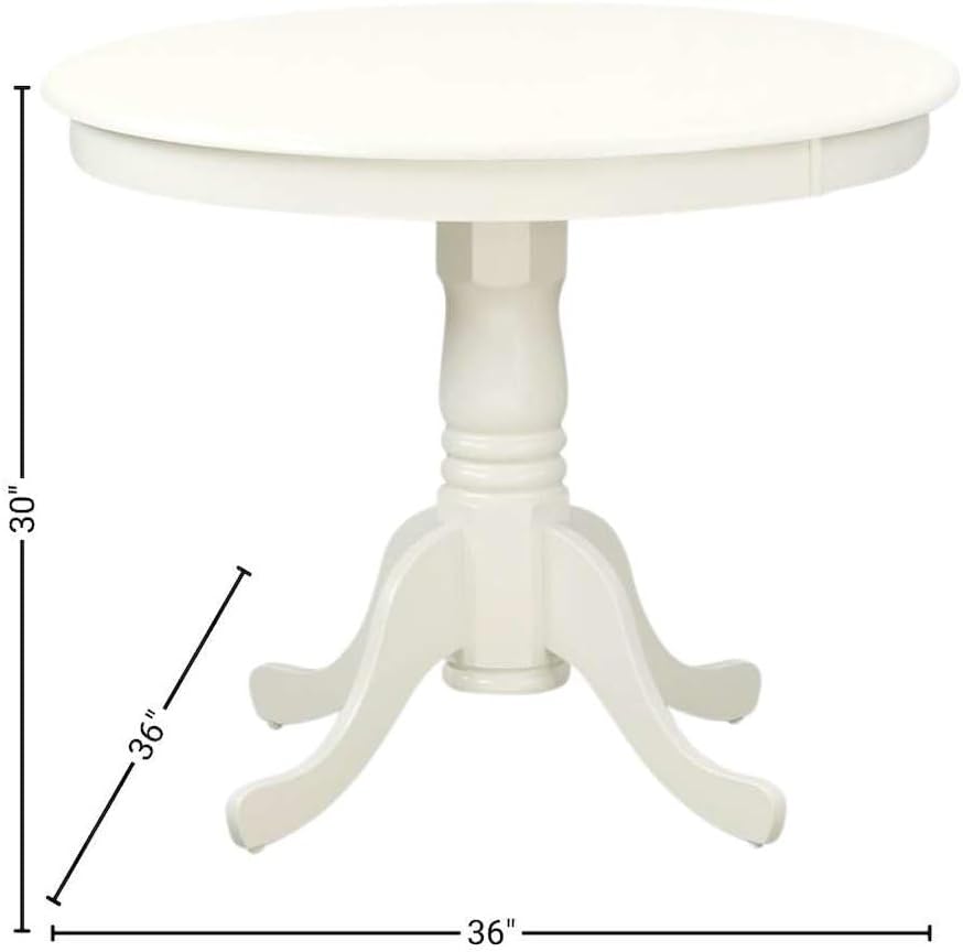 Furnifact White Solid Wood 5 Pc Dining Room Set, Breakfast Nook Table with Slatted Chairs, Kitchen Table and Chairs for 4, Compact Seating Option