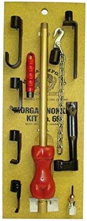Morgan Mfg. No. 69 Girl Nokker Auto Body Slide Hammer with 9 Attachments, 9.5 lb. Slide Hammer, Red