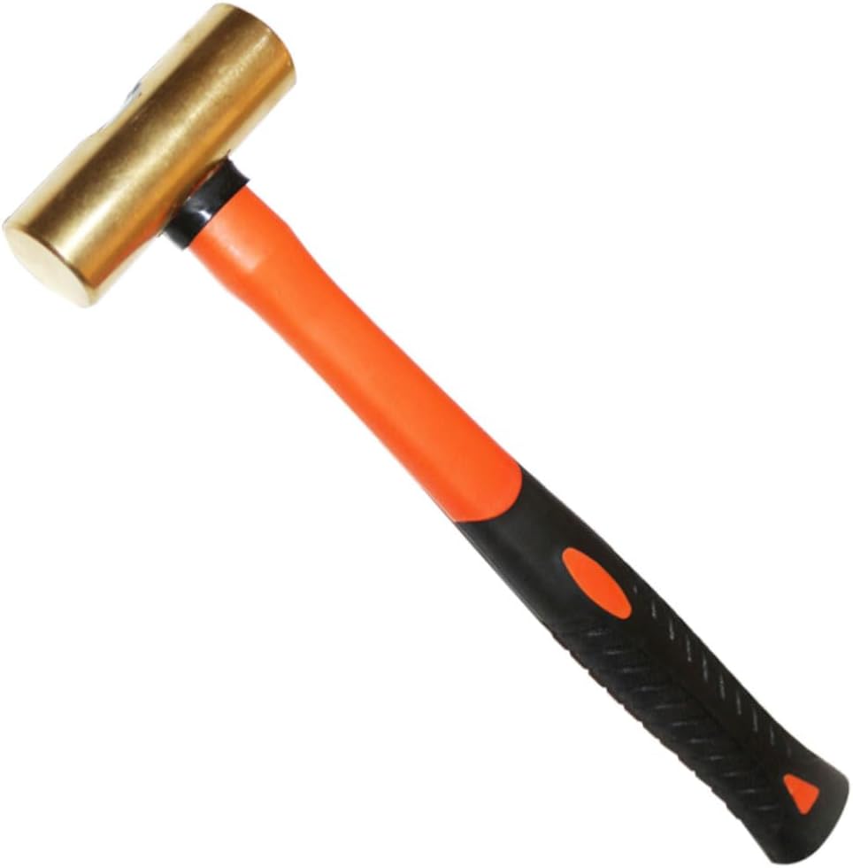 Nixalith Ball Pein Hammer, 13 Inches(Length 340mm), 128-Millimeter Brass Head and Fiberglass Handle,48-Ounce Jewelry-Making Tool Brass Mallet Hammer 1360g