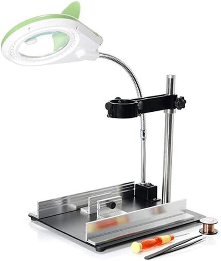 Magnifier, 8X Magnifying Glass Lamp - Daylight Bright Lighted Lens - Magnifying Desk Lamp Rotate Magnifier Swing Arm Desktop Tabletop Lamp, for Table, Task, Craft, Jewelry,Sewing