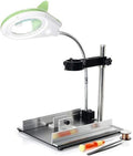Magnifier, 8X Magnifying Glass Lamp - Daylight Bright Lighted Lens - Magnifying Desk Lamp Rotate Magnifier Swing Arm Desktop Tabletop Lamp, for Table, Task, Craft, Jewelry,Sewing