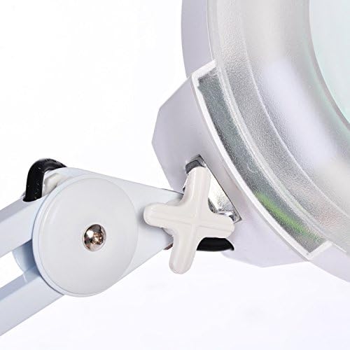 LED Desk Lamp - BANGWEIER 8X Magnifying Desk Table Clamp Lamp Mount Magnifier Light Glass Lens Adjustable LED Lighting