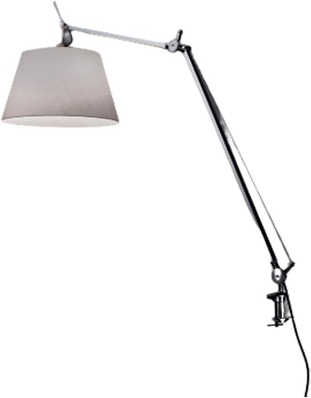 Artemide Tolomeo Mega LED 31W Silver Fiber Diffuser Aluminum Table Lamp with Clamp | 12'
