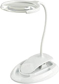 Magnifying Glass Clamp Lamp:Dimmable LED Lens, 3X 8X Adjustable Swivel Arm Utility Light,Desk, Table, Task, Craft, Jewelry,Sewing,Workbench